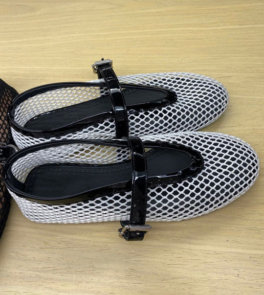 Damen Netz-Slipper mit verstellbarem Riemen und weichem Innenfutter EB