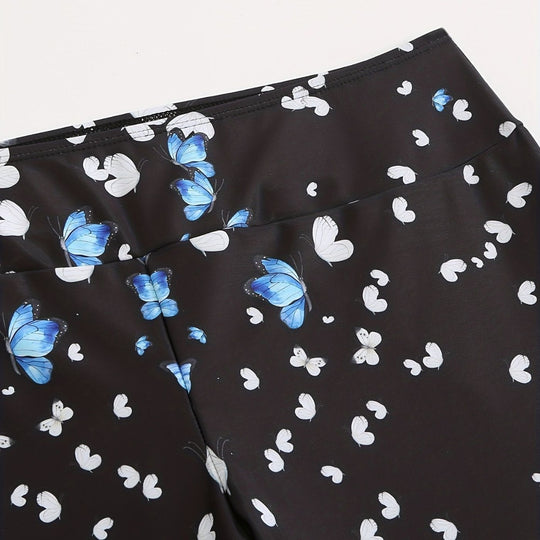Damen Sportliche Badeshorts mit Blumendesign EB