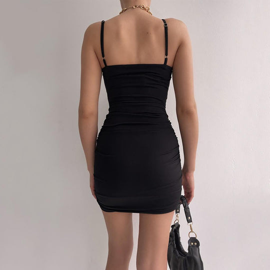 Damen Figurbetontes Minikleid mit Wickeldesign und Auschnitt EB