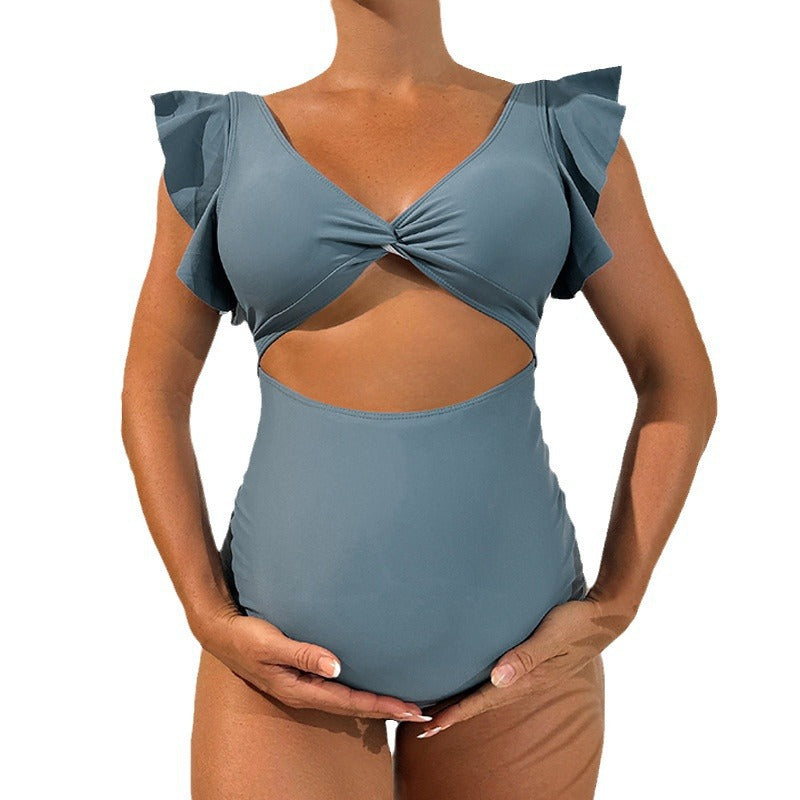 Damen Bikiniset mit elegantem Rüschendesign und hohem Taillenslip EB