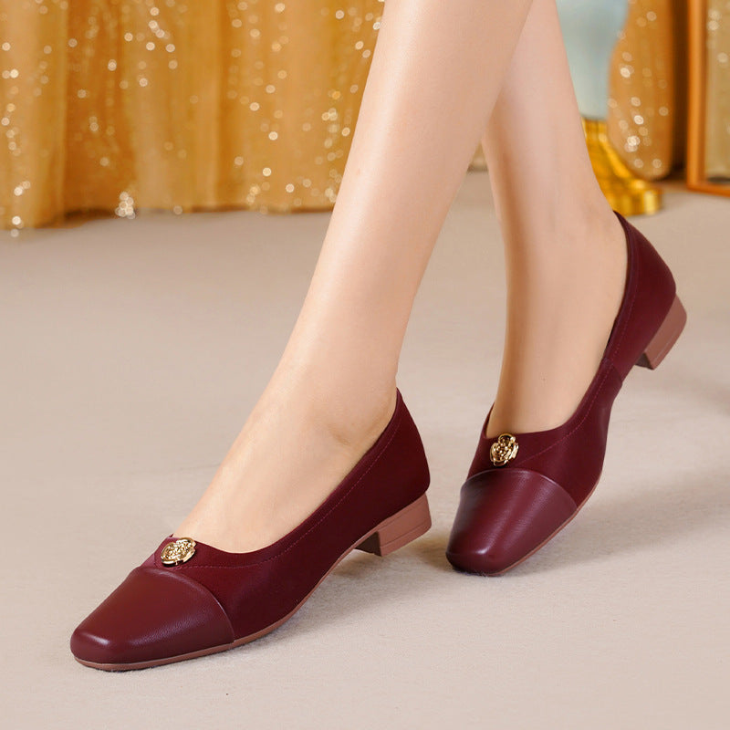Damen Ballerinas mit elegante Spitze und modischer Verzierungsdetails EB