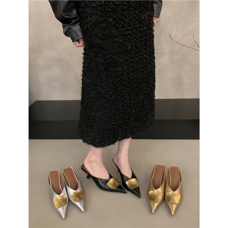 Damen Slingback Pumps mit elegantem Metallic-Design EB