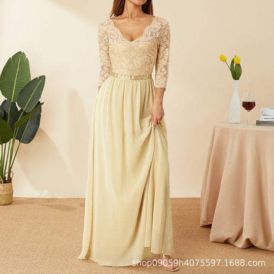 Damen elegantes Spitzenkleid EB