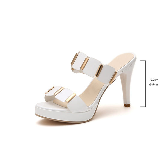 Damen Glamouröse Plateau-Sandaletten mit eleganten Riemen und komfortablem Fußbett EB