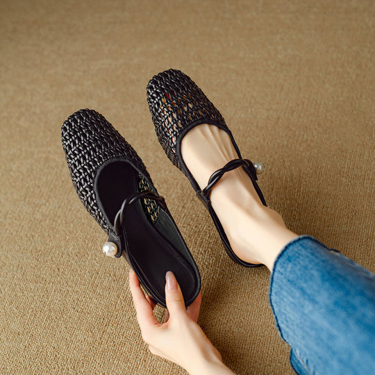 Damen Ballerinas mit elegantem Netzdesign und stylischem Riemchen EB