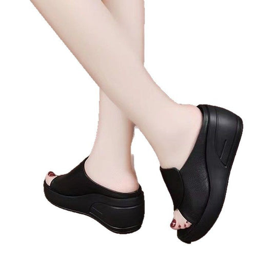 Damen Wedge-Pantoletten mit elegantem Überzug und rutschfester Sohle EB
