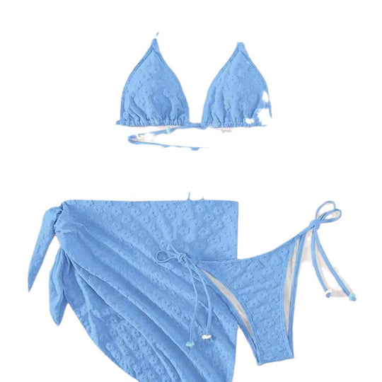 Damen Triangel-Bikini mit modischem Wickelrock EB