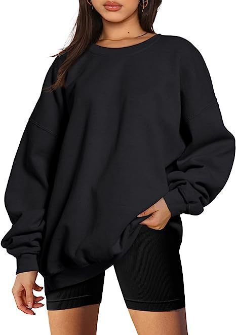 Damen nan Oversize-Sweater mit tiefem Schulterfall und gerippten Bündchen EB