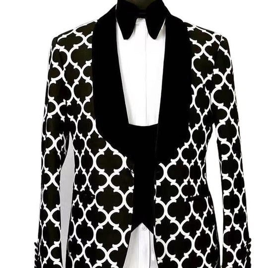 Herren eleganter Designer-Sakko mit auffälligem Muster EB