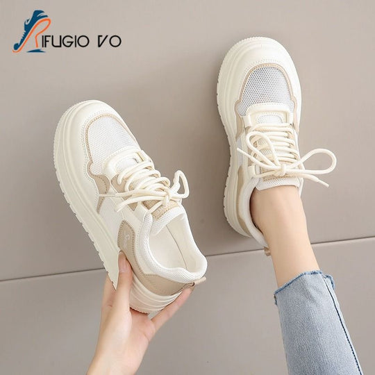 Damen Sportliche Sneaker mit atmungsaktiver Mesh-Oberfläche und dämpfender Sohle EB