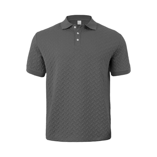 Herren nan feingewobenes Polohemd mit Chevron-Reliefstruktur und kurzer Knopfleiste EB
