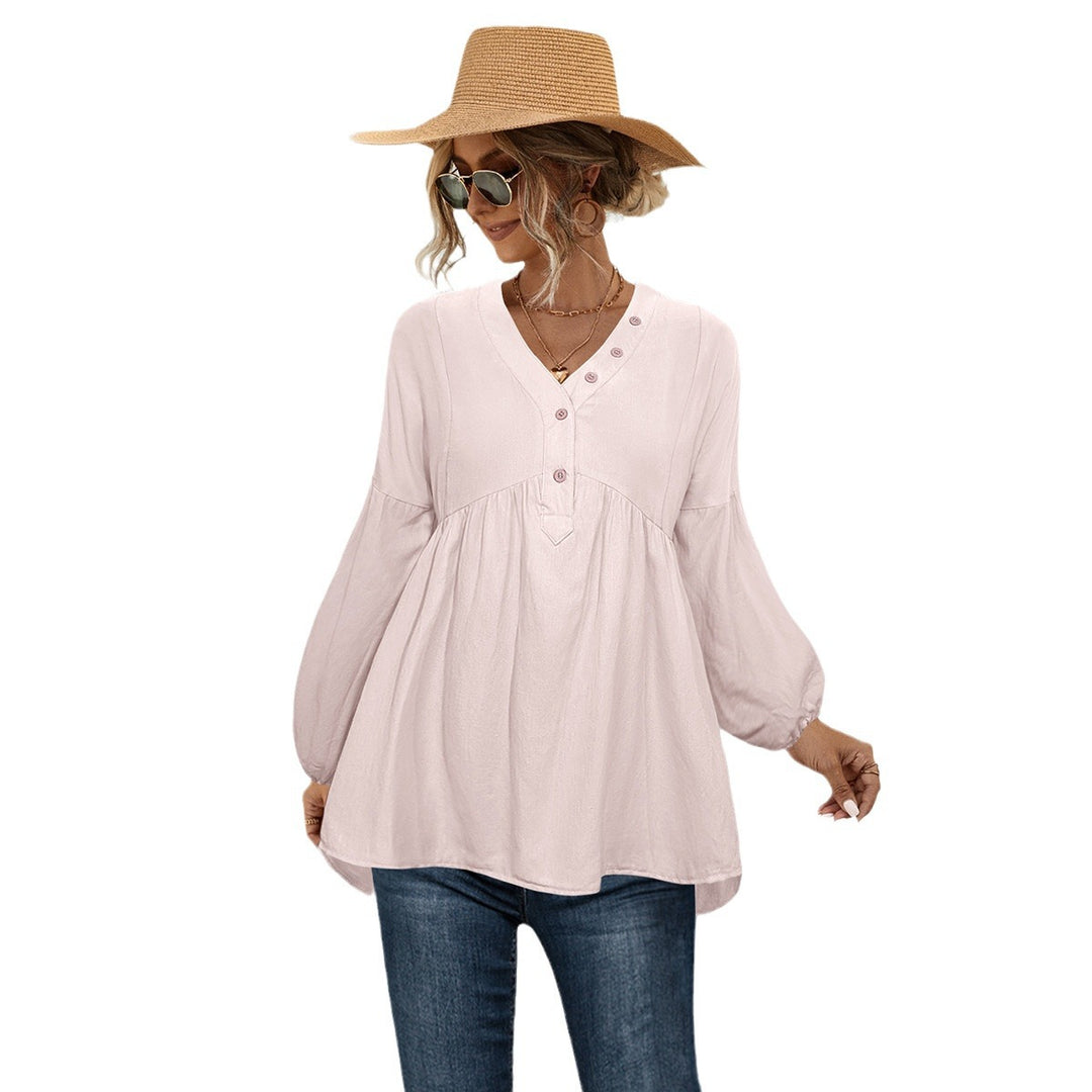 Damen Blusenshirt mit lässigem Schnitt und eleganten Knopfdetails EB