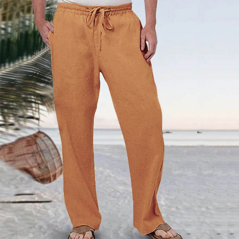 Herren nan weiche Loungehose aus Baumwolljersey mit elastischem Tunnelzugbund und seitlichen Eingrifftaschen EB