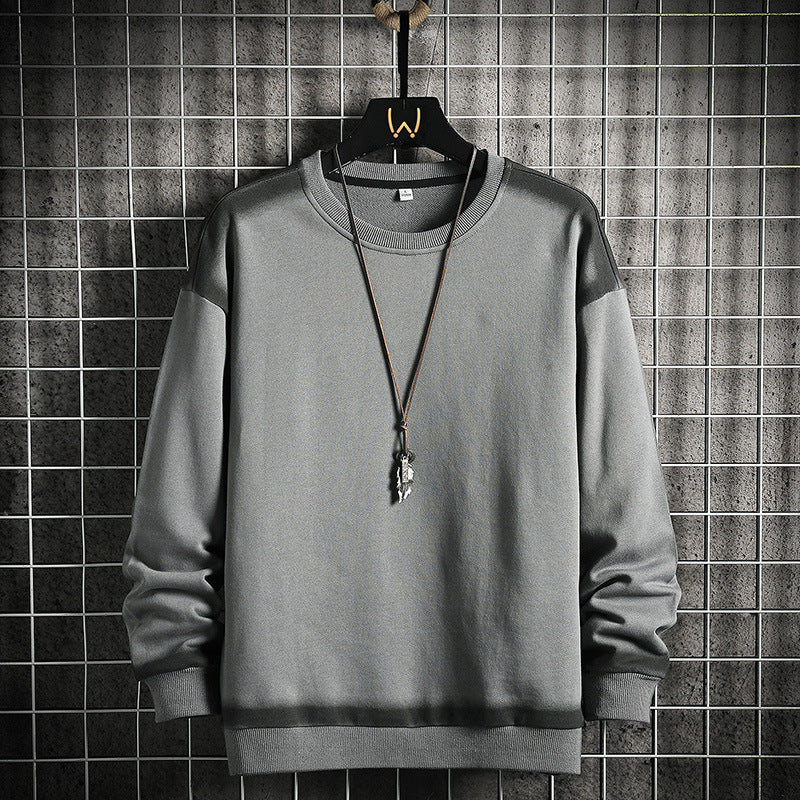 Herren Oversize-Sweatshirt mit Rundhals, kontrastiertem Spray‑Effekt und geripptem Saum EB