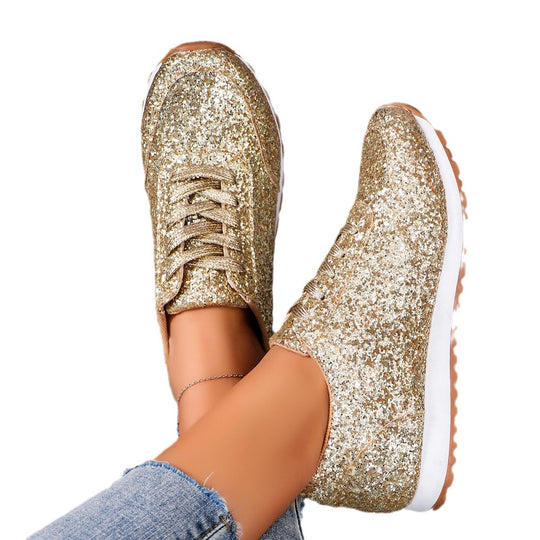 Damen Glitzernde Sneaker mit atmungsaktiver Sohle EB