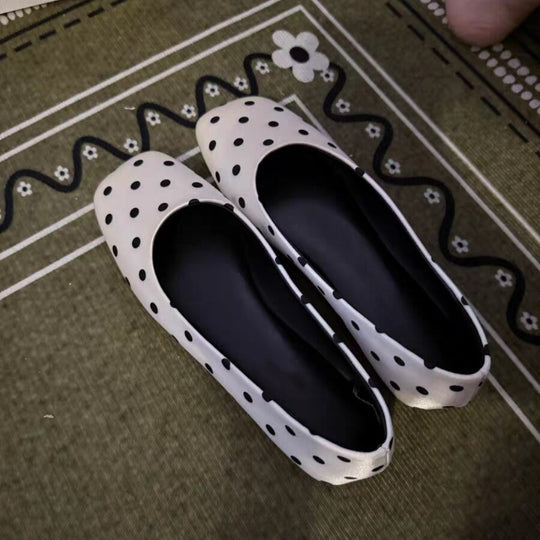Damen Ballerinas mit glänzender Oberfläche und breitem Einstieg EB