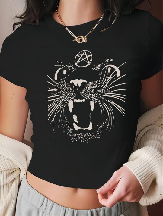 Damen Crop Top mit 90er Jahre Aufdruck EB