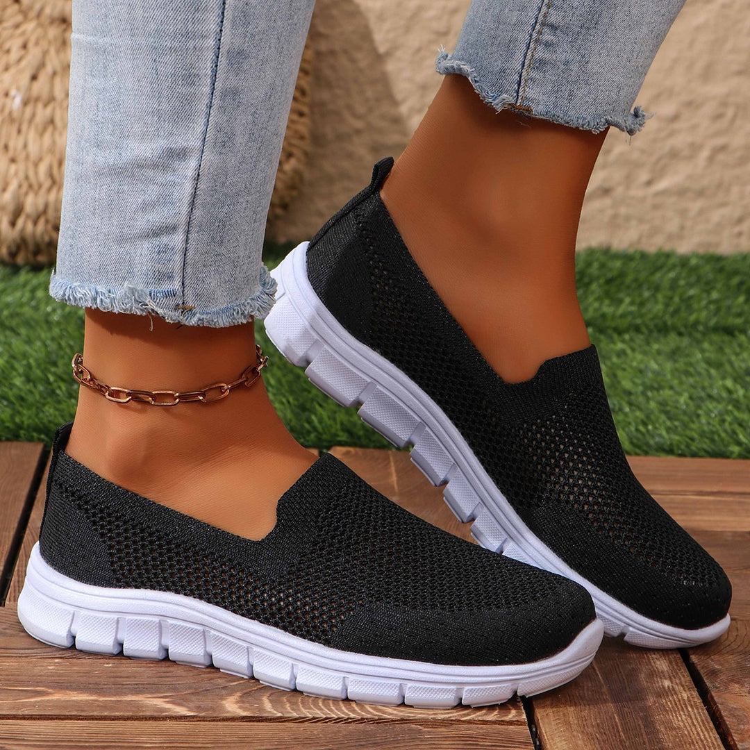 Damen Slip-On Freizeitschuhe mit atmungsaktiver Netzstruktur EB