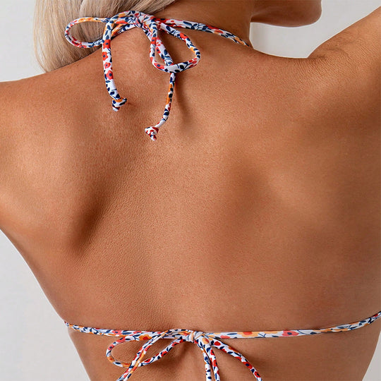 Damen Triangel-Bikini mit floralem Muster EB