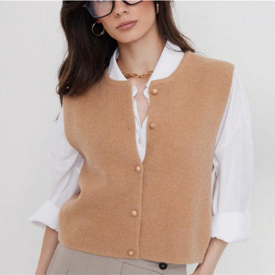 Damen Strickweste mit edlen Knöpfen EB
