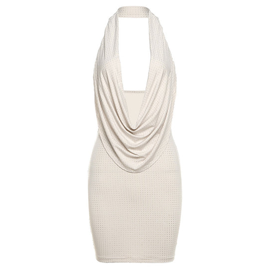 Damen Figurumspielendes Kurzkleid mit tiefem V-Ausschnitt und elegantem Drapierungsdesign EB