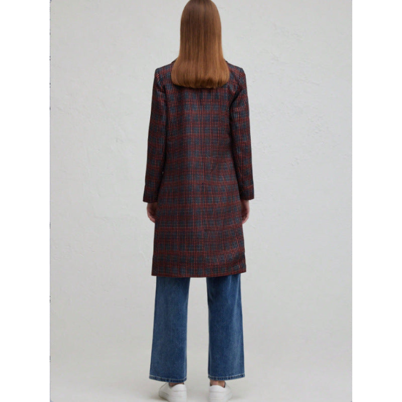 Damen Blazer mit Karo-Muster und schickem Schnitt EB