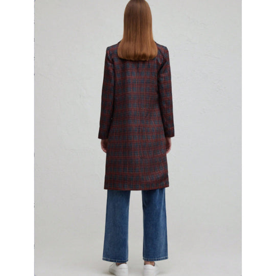 Damen Blazer mit Karo-Muster und schickem Schnitt EB