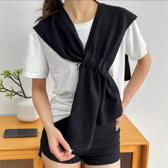 Damen modische Strickschal mit knoten Detail EB