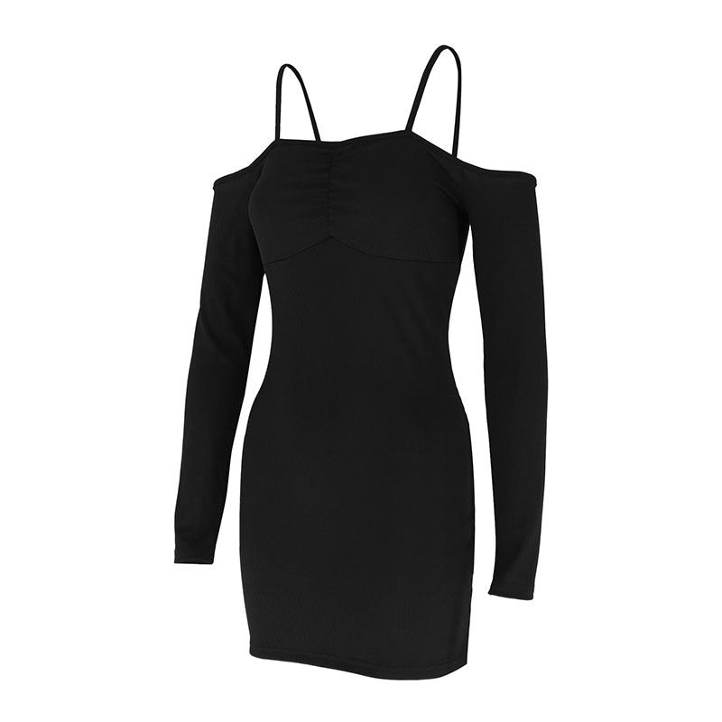 Damen elegantes Bodycon-Kleid mit Cut-Out-Details und langen Ärmeln EB