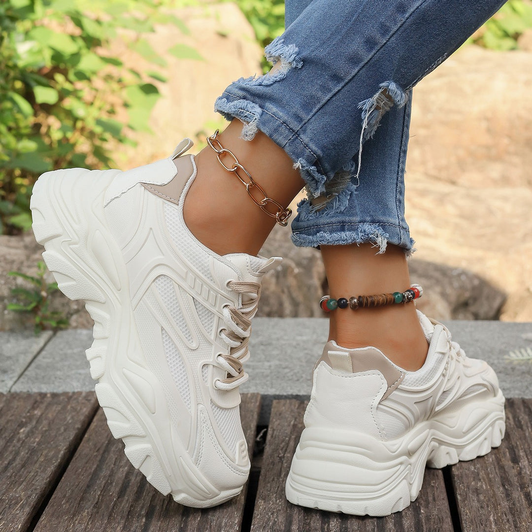 Damen Chunky Sneakers mit dämpfender Sohle und atmungsaktivem Obermaterial EB