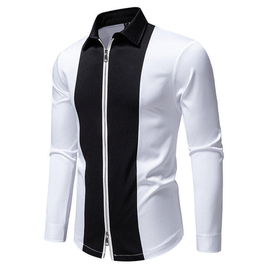 Herren Sportliches Langarmshirt mit modernem Reißverschluss und kontrastierenden Farben EB