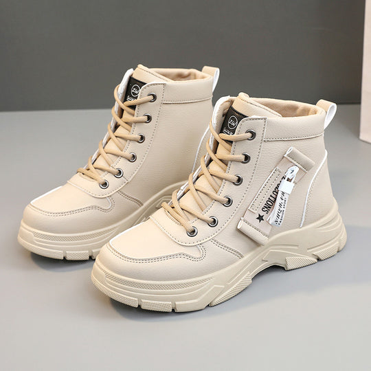 Damen sportliche High-Top Sneakers mit modischem Design und dämpfender Sohle EB
