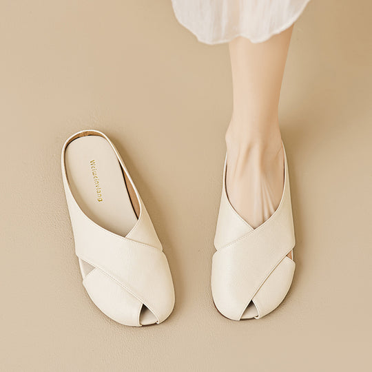 Damen elegante Clogs mit modischem Kreuzband-Design EB