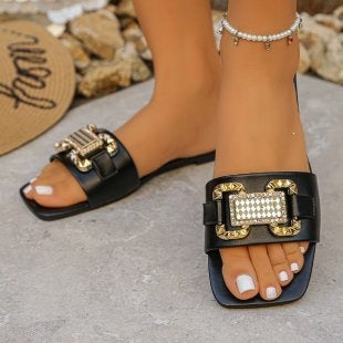 Damen Riemchen-Sandalen mit funkelnden Schmuckdetails EB