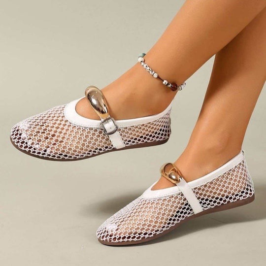 Damen stilvolle Netzschuhe mit modischem Riemen EB