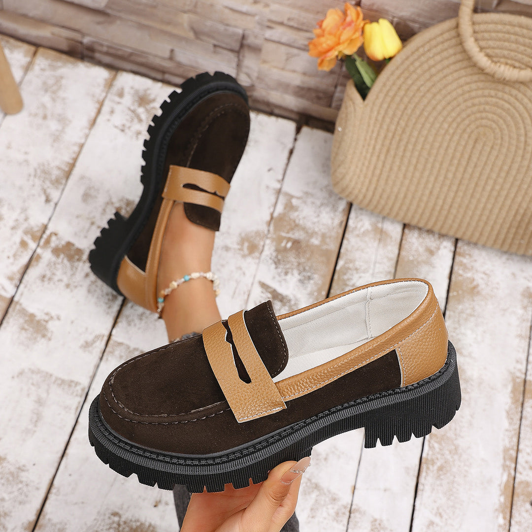 Damen Komfortable Mokassin-Schuhe mit stabiler Gummisohle EB
