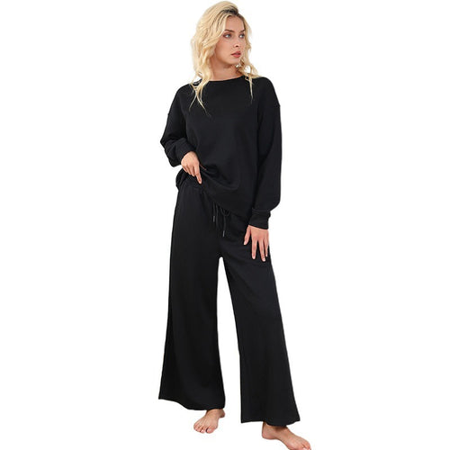 Damen Lässiges Sweater-Set mit weitem Schnitt und praktischen Bindegürteln EB
