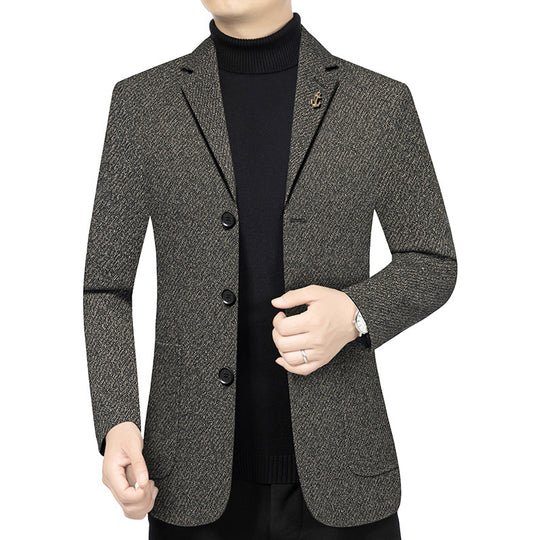 Herren Modernes Einreihiges City-Blazer mit aufgesetzten Taschen und leichter Halbfütterung EB