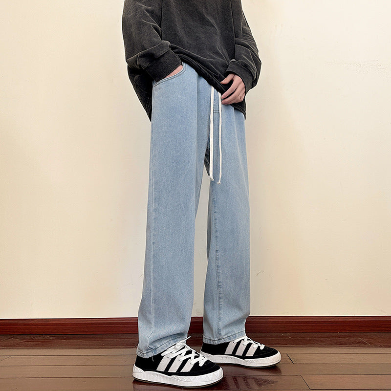 Herren weite Cargo-Jeans mit elastischem Bund und praktischen Taschen EB