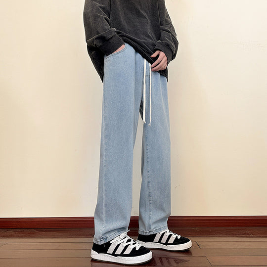 Herren weite Cargo-Jeans mit elastischem Bund und praktischen Taschen EB