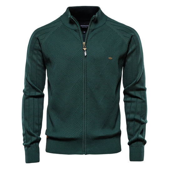 Herren Strickjacke mit Stehkragen EB