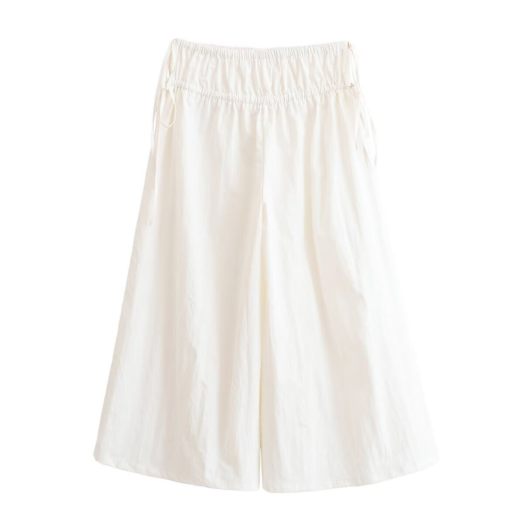 Damen weite Culotte mit elastischem Bund und verstellbarem Bindeband EB