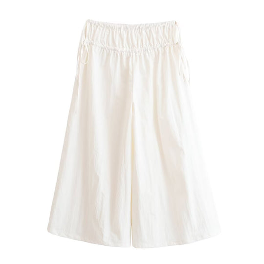 Damen weite Culotte mit elastischem Bund und verstellbarem Bindeband EB