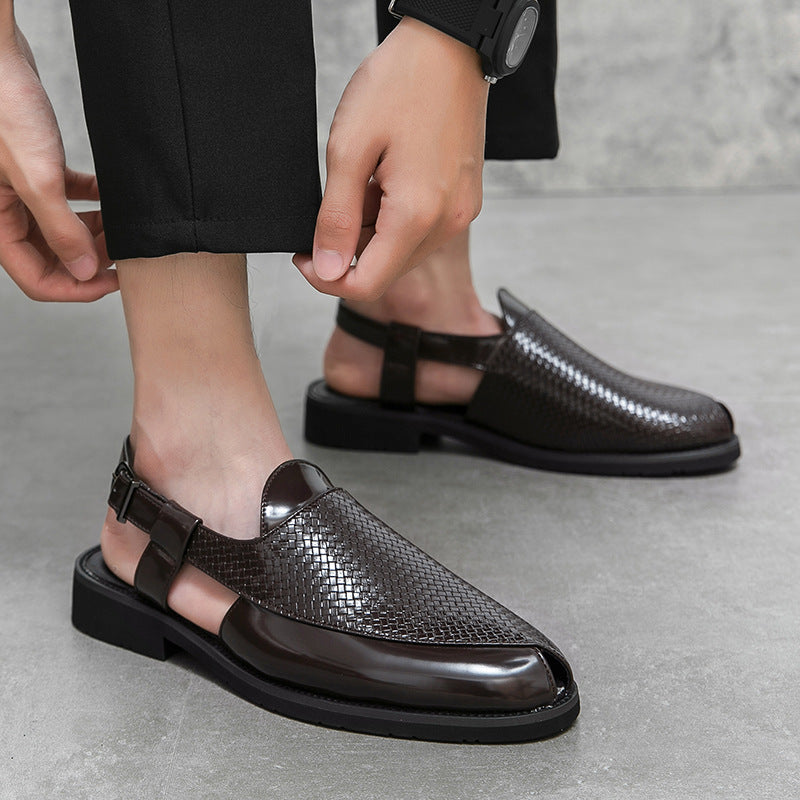 Herren Atmungsaktive Leder-Sandalen mit verstellbarem Riemensystem EB