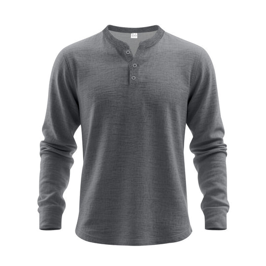 Herren Langarmshirt mit Knopfleiste EB