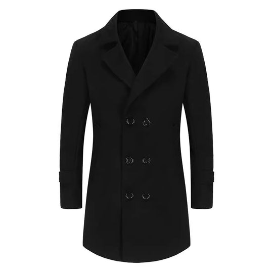 Herren eleganter Doppelreiher-Mantel mit schmalem Schnitt und gefüttertem Innenfutter EB