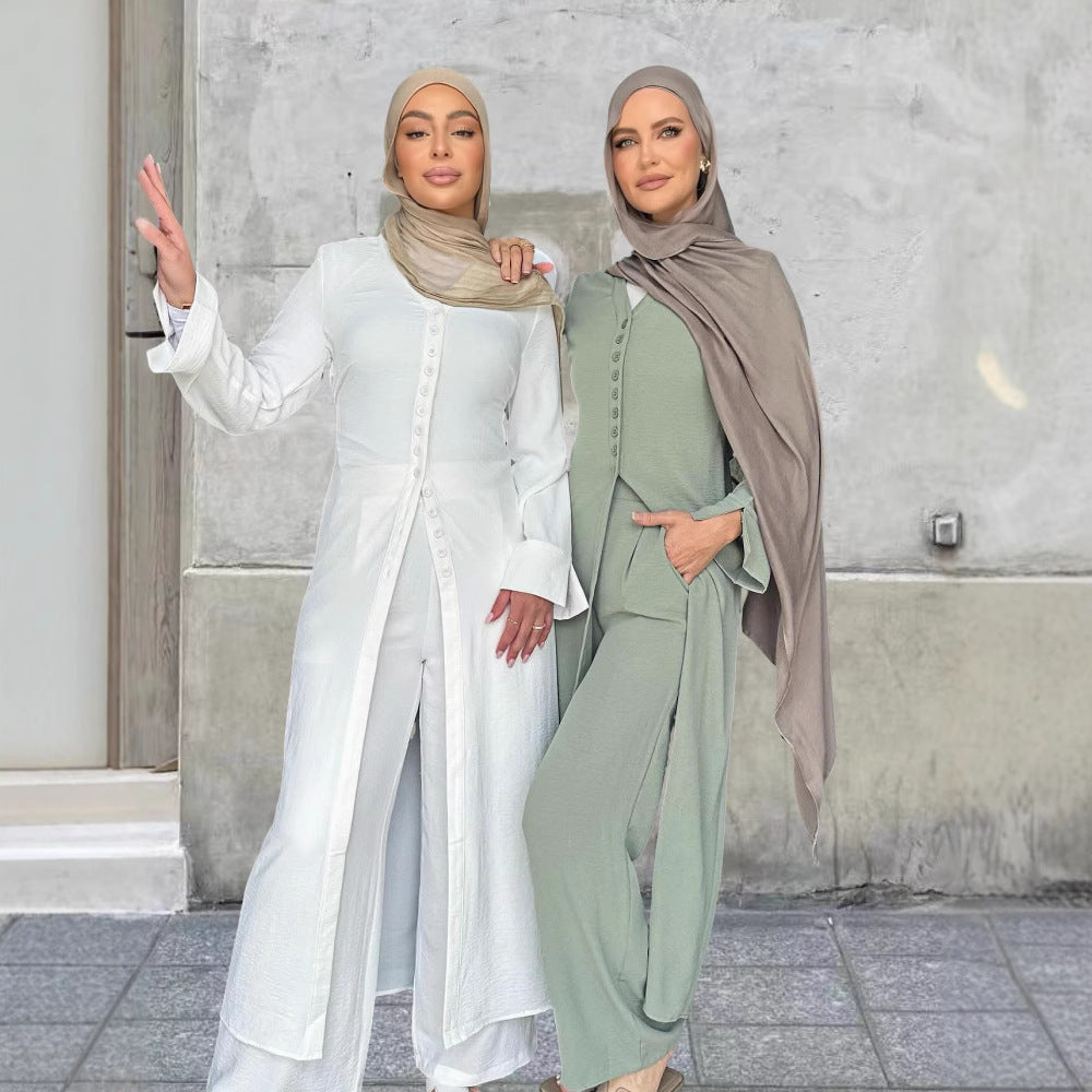 Damen Jumpsuit mit elegantem Knopfdesign und weitem Bein EB
