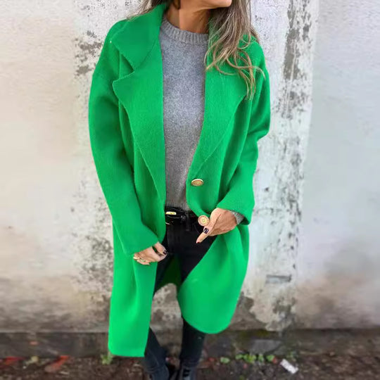 Damen Oversized Wollmantel mit eleganten Details EB