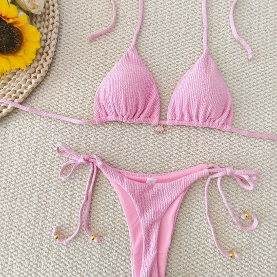 Damen Triangel-Bikini-Set mit raffinierten Schnürdetails EB