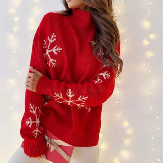 EB | Weihnachtlicher Strickpullover Mit Fröhlichem Motiv